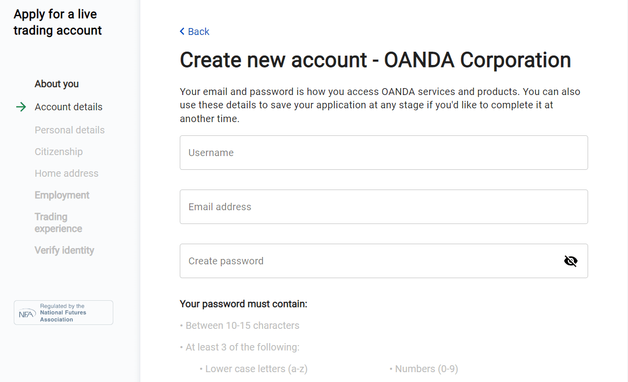 OANDA Review Account Opening