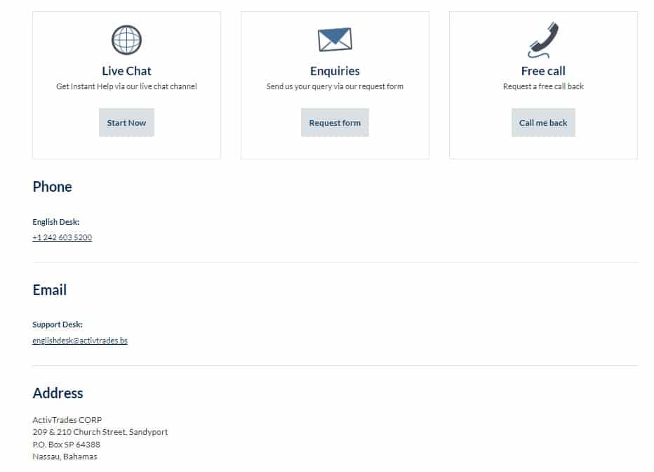 ActivTrades Review Support