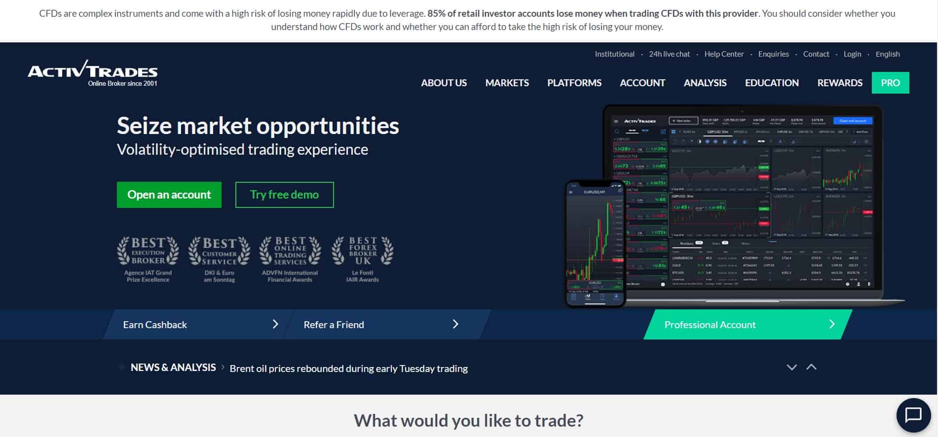 ActivTrades Review Webpage