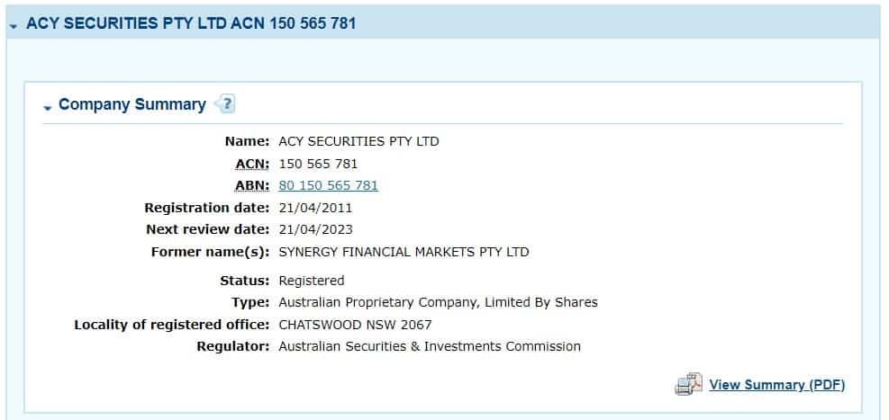 ACY Securities Review License