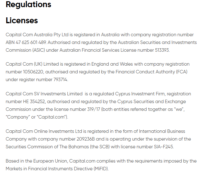 Capital.com Regulation Review