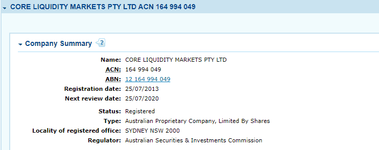Core Liquidity Markets CLM license Core Liquidity Markets CLM license