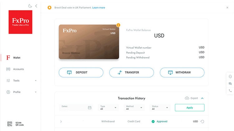 FxPro Deposit/Withdrawal Review