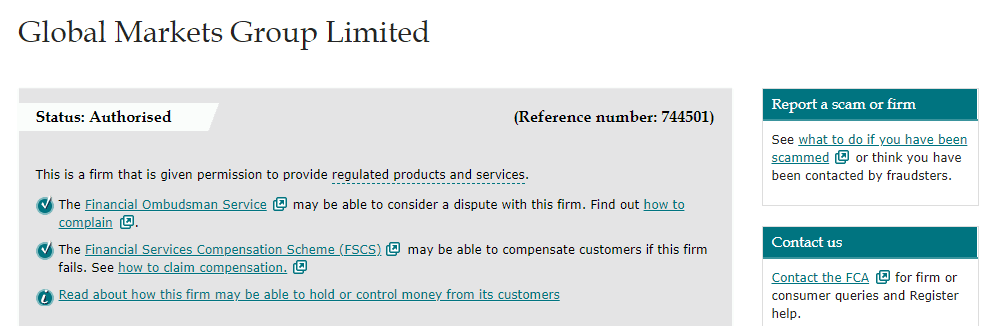 GMG Markets license GMG Markets license