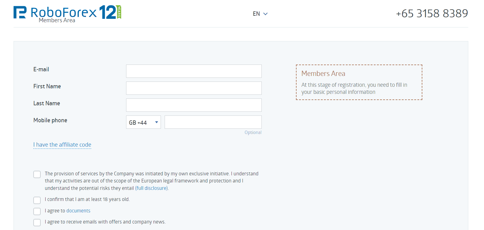 RoboForex Account Opening