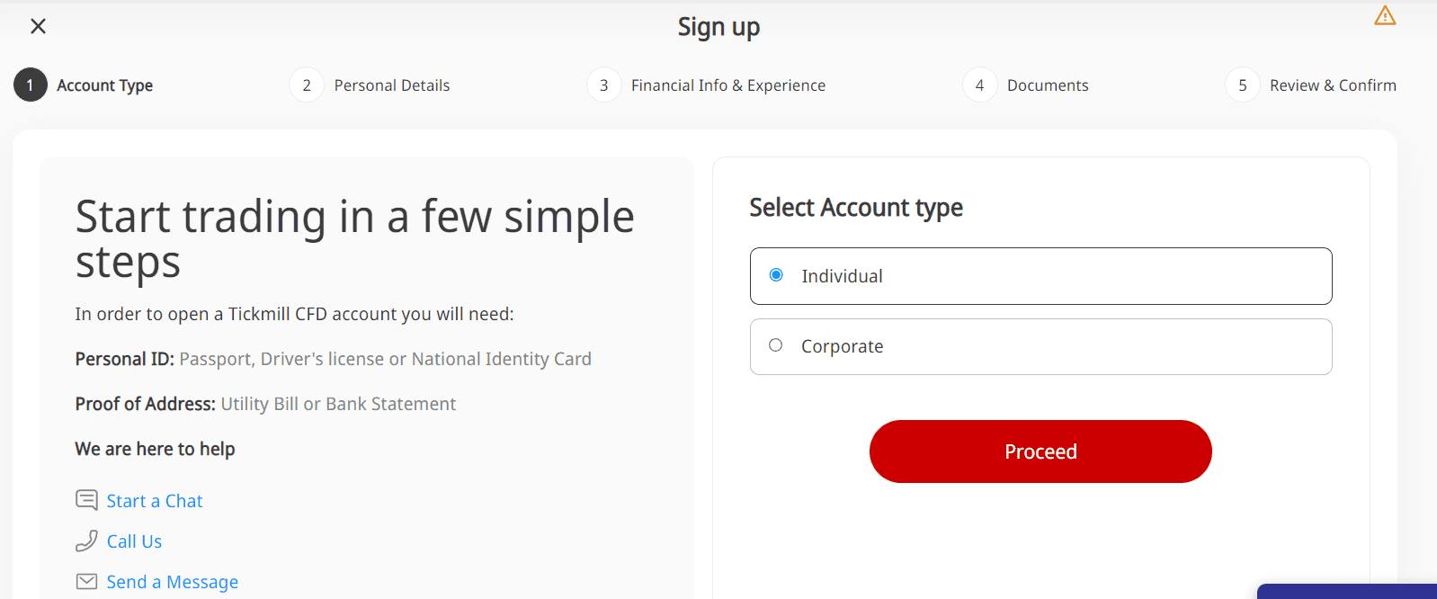 Tickmill Review Opening Account