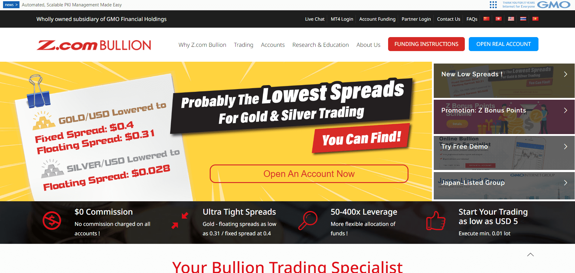 Z.com Bullion Review Official Website