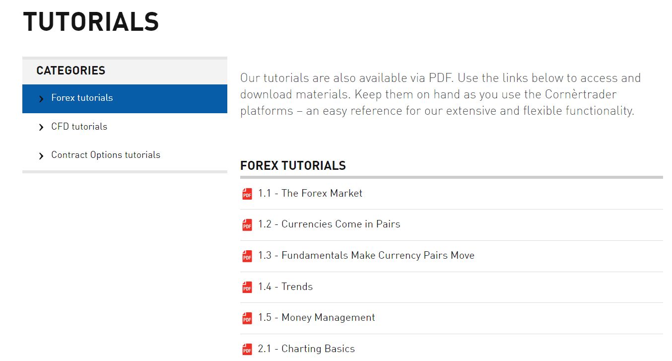 CornerTrader Review Education