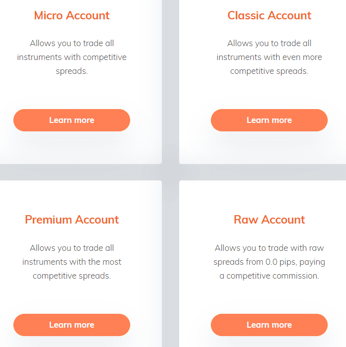 ATFX Review Account Types
