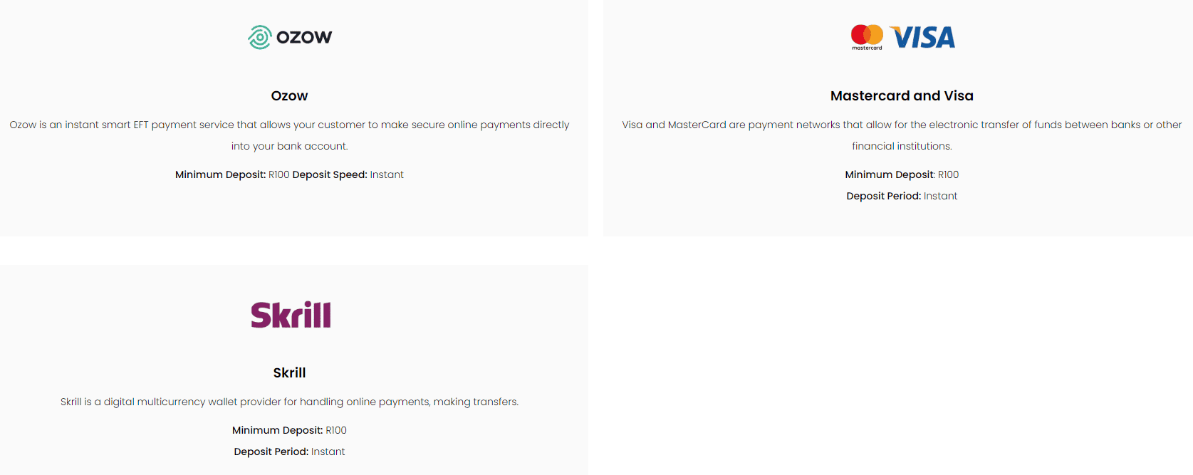 FBK Markets Review Funding Methods