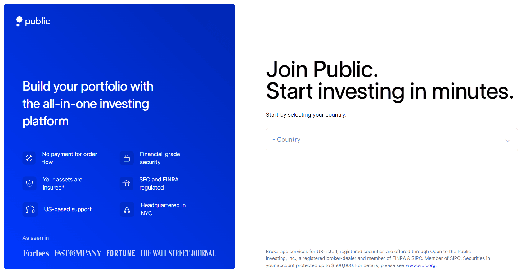 Public Review Open an Account