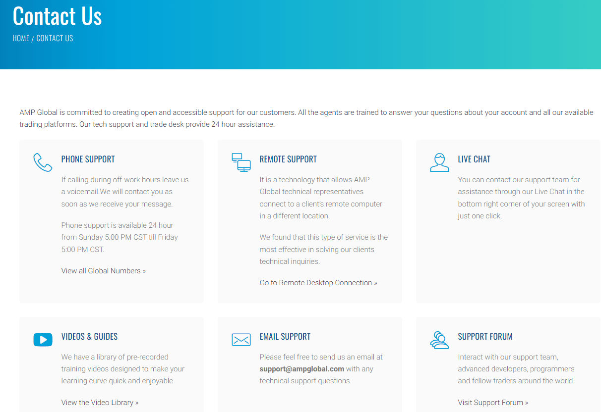 AMP Global Review Customer Support