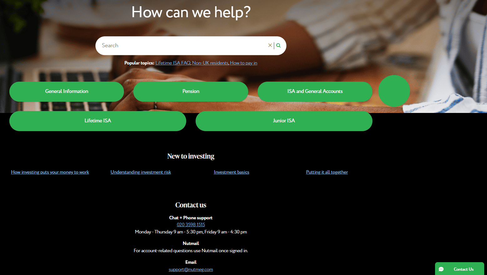 Nutmeg Review Customer Support