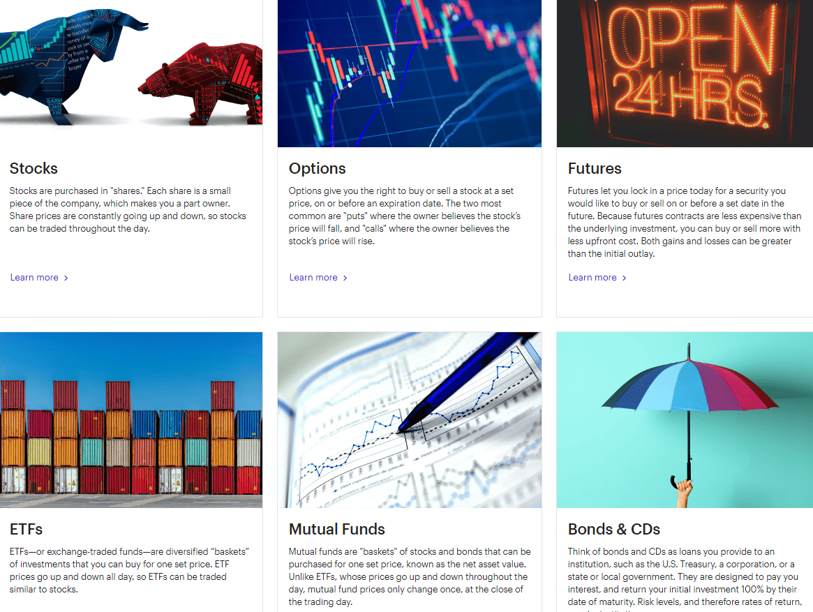 E-Trade Review Trading Products