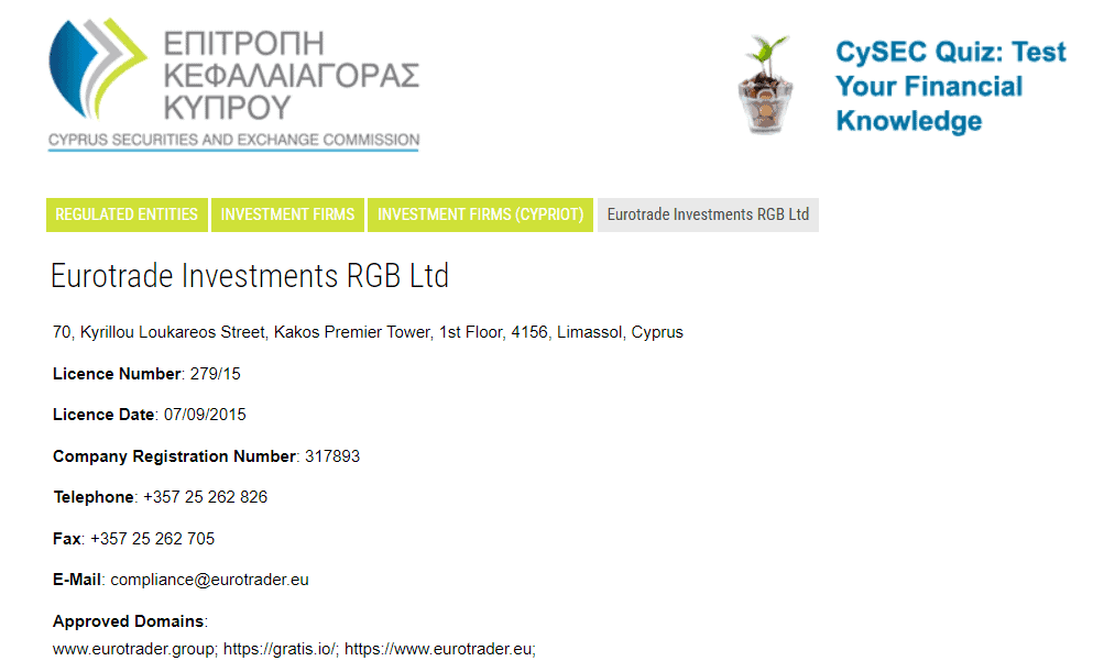 Eurotrader Review License