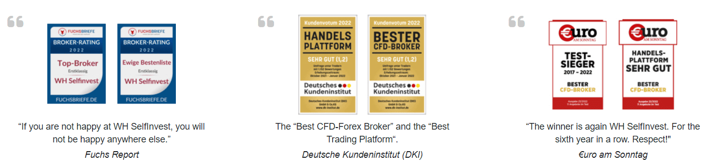 WH SelfInvest Review Awards