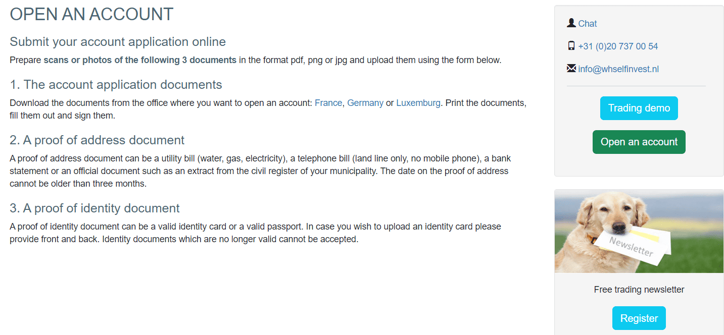 WH SelfInvest Review Opening Account