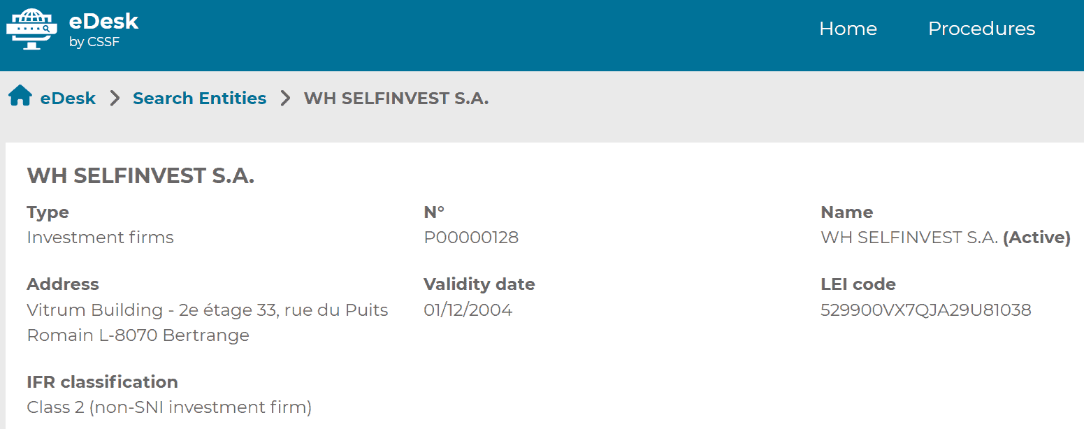 WH SelfInvest Review License