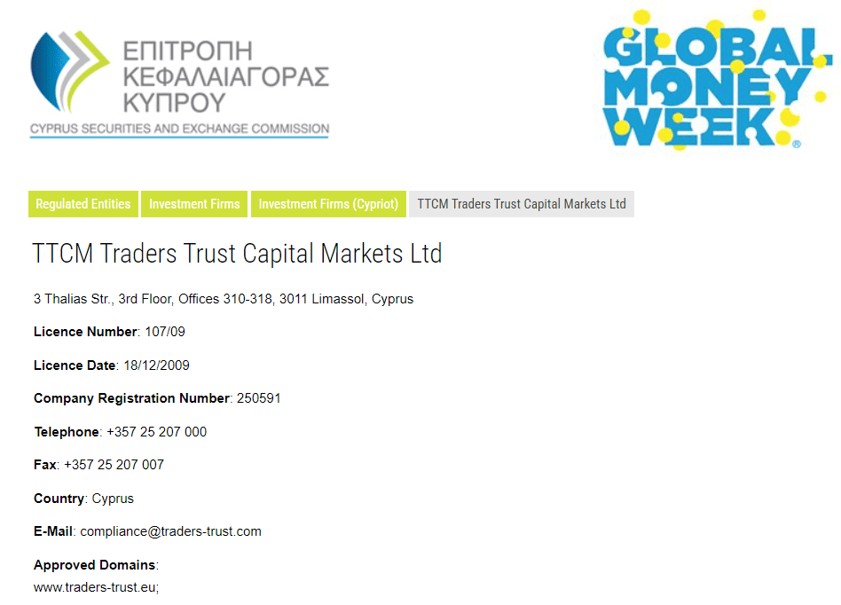 Traders Trust Review License