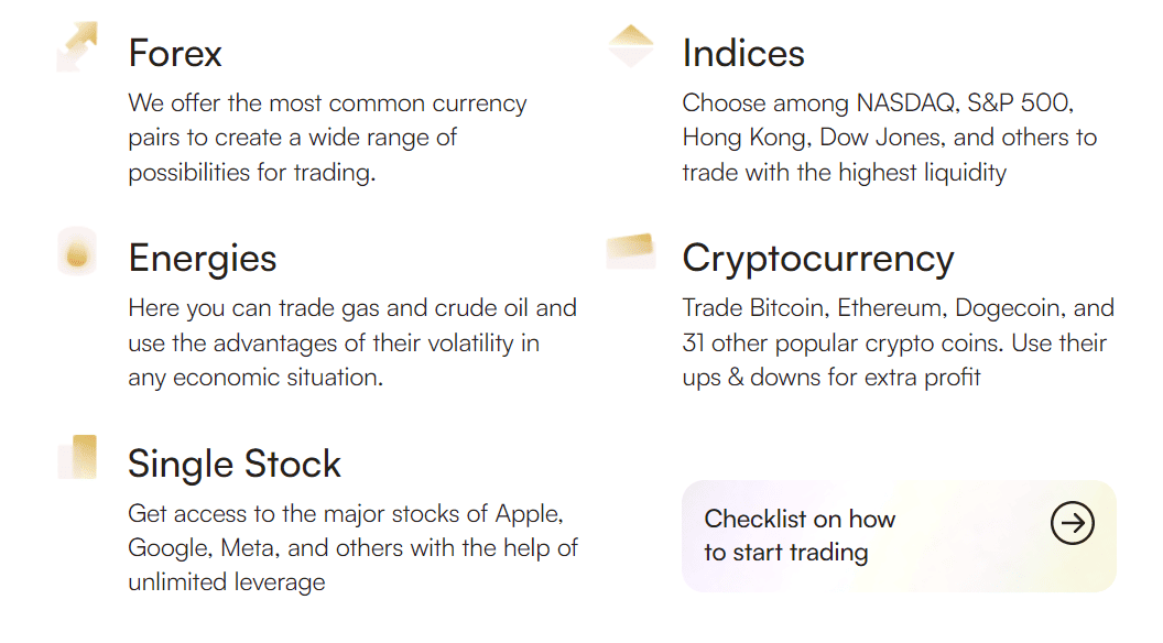 Headway Review Trading Instruments