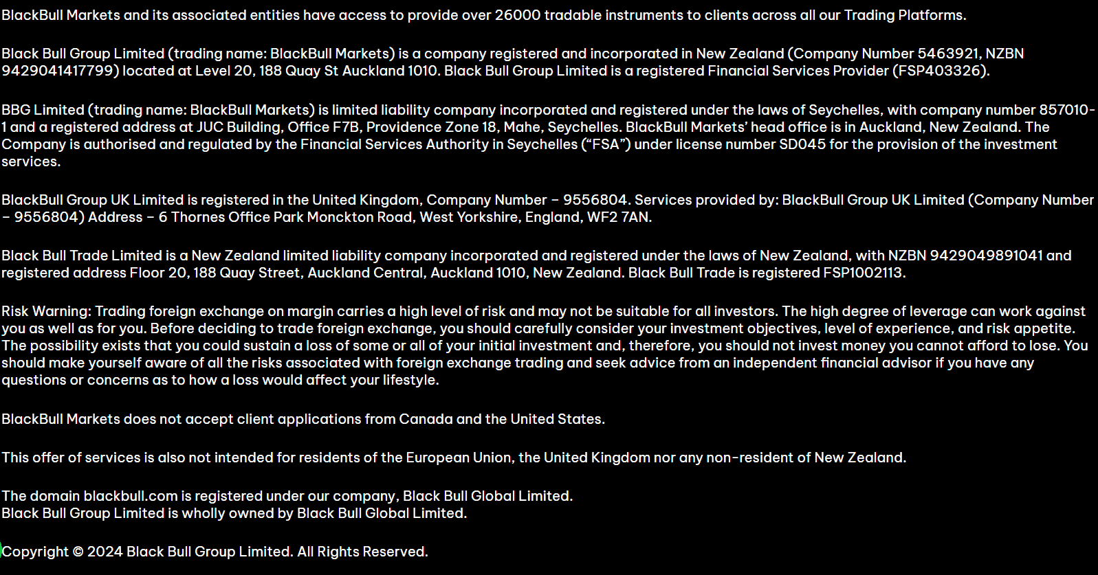 BlackBull Markets Regulation