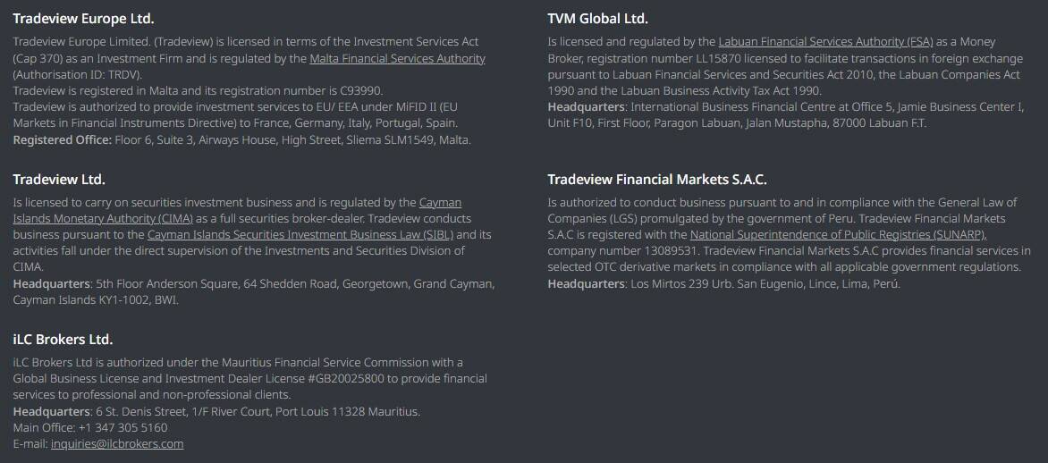 Tradeview Review License