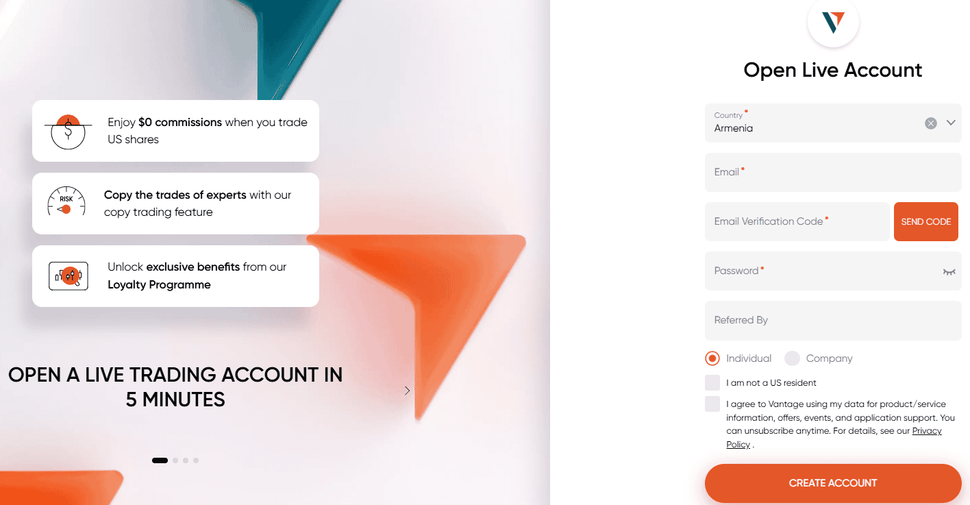 Vantage Account Opening Review