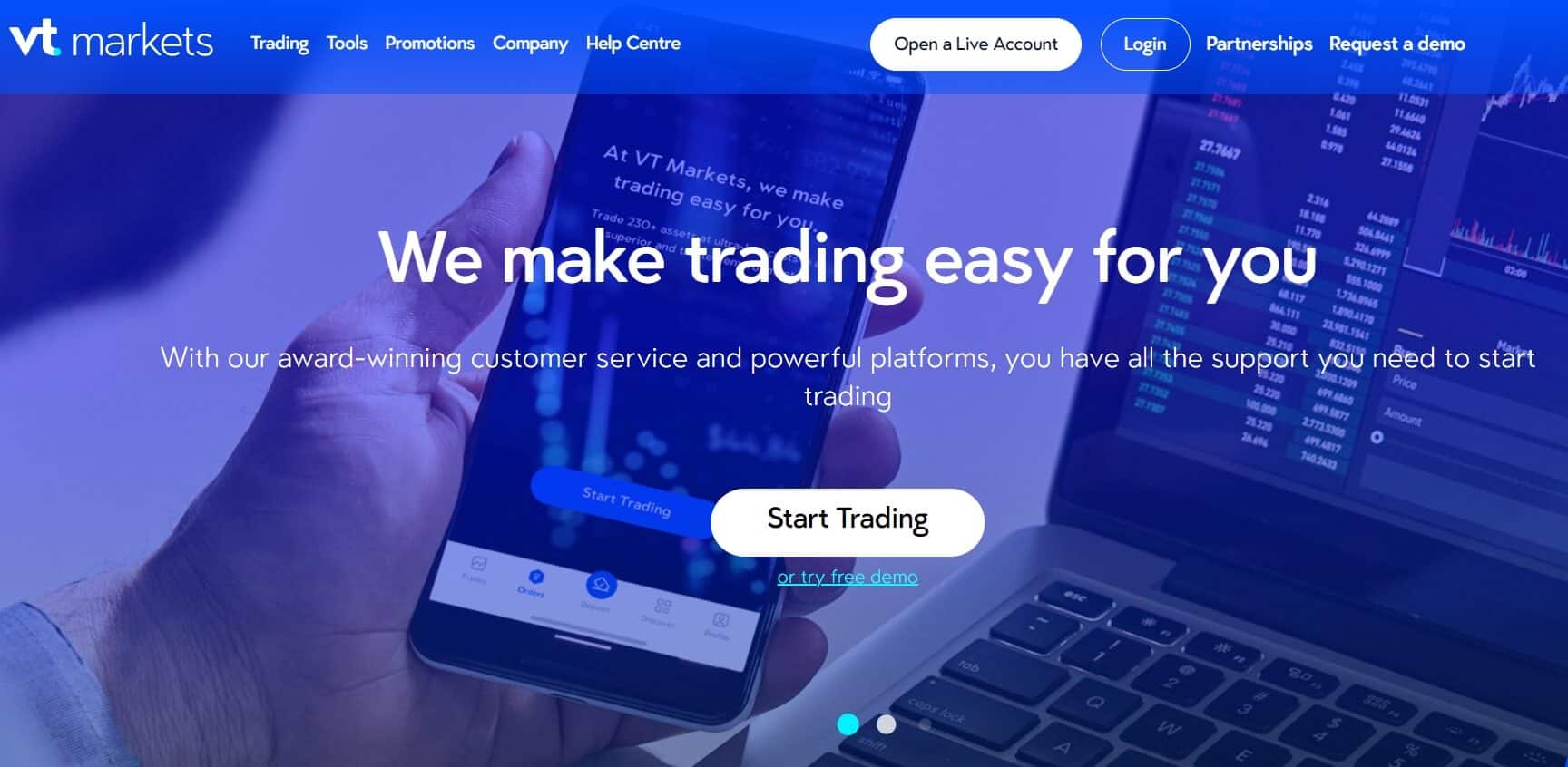 VT Markets website